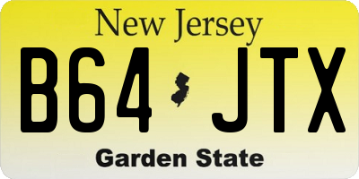 NJ license plate B64JTX