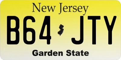NJ license plate B64JTY