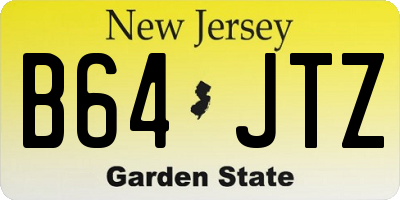 NJ license plate B64JTZ