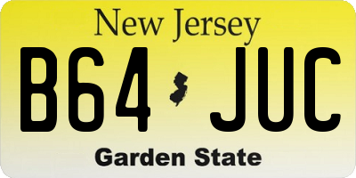 NJ license plate B64JUC
