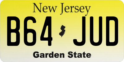NJ license plate B64JUD