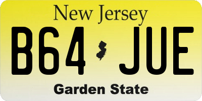 NJ license plate B64JUE