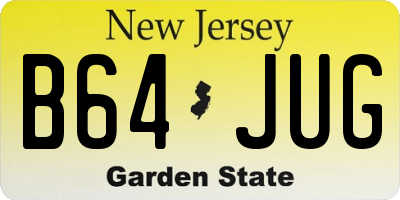NJ license plate B64JUG