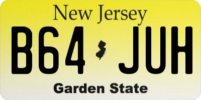 NJ license plate B64JUH