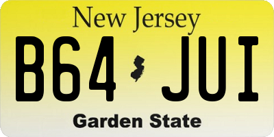NJ license plate B64JUI