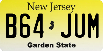 NJ license plate B64JUM