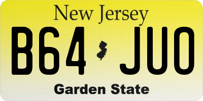 NJ license plate B64JUO