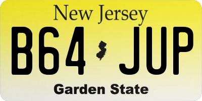 NJ license plate B64JUP