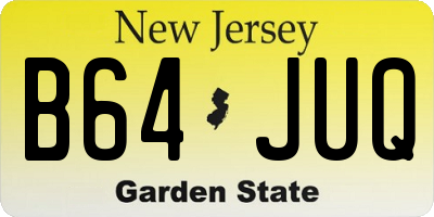 NJ license plate B64JUQ