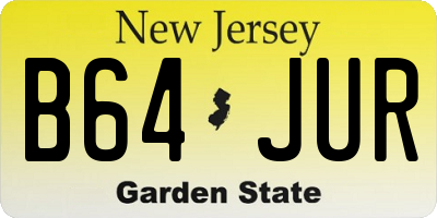 NJ license plate B64JUR