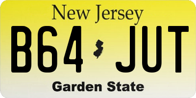 NJ license plate B64JUT