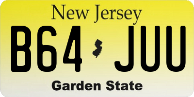 NJ license plate B64JUU