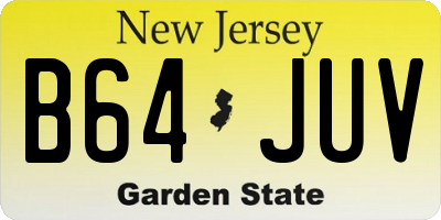 NJ license plate B64JUV