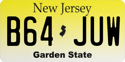 NJ license plate B64JUW