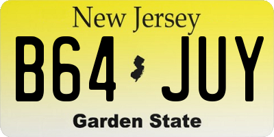NJ license plate B64JUY