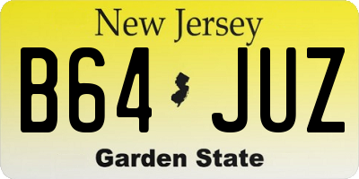NJ license plate B64JUZ