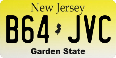NJ license plate B64JVC