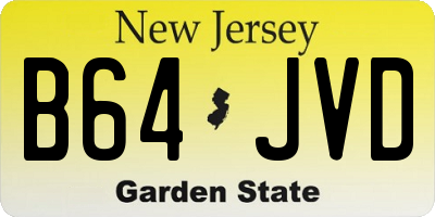 NJ license plate B64JVD