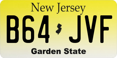 NJ license plate B64JVF