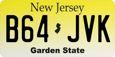 NJ license plate B64JVK