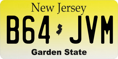 NJ license plate B64JVM