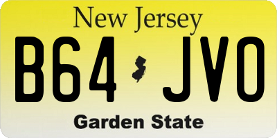 NJ license plate B64JVO