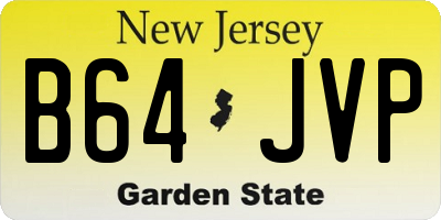 NJ license plate B64JVP