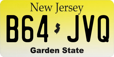 NJ license plate B64JVQ