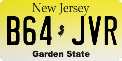 NJ license plate B64JVR