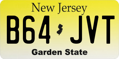 NJ license plate B64JVT