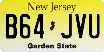 NJ license plate B64JVU