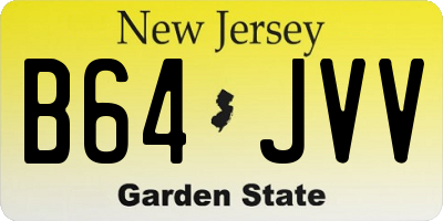 NJ license plate B64JVV
