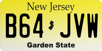 NJ license plate B64JVW