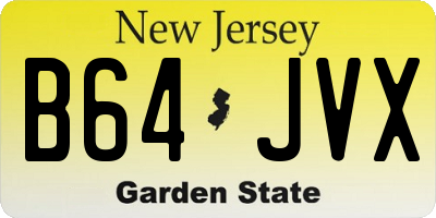 NJ license plate B64JVX
