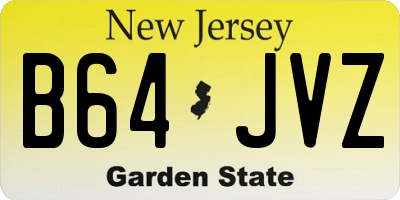 NJ license plate B64JVZ