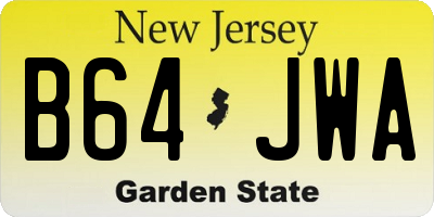 NJ license plate B64JWA