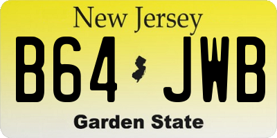 NJ license plate B64JWB