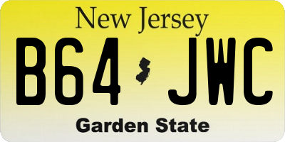 NJ license plate B64JWC