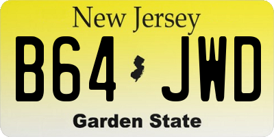 NJ license plate B64JWD