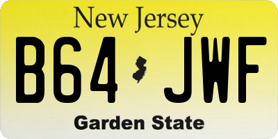 NJ license plate B64JWF