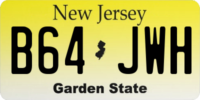 NJ license plate B64JWH