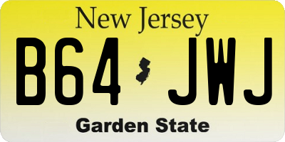 NJ license plate B64JWJ