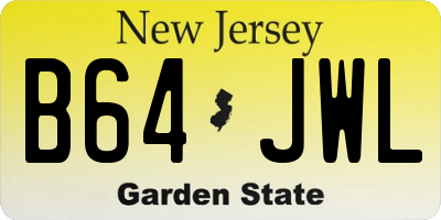 NJ license plate B64JWL