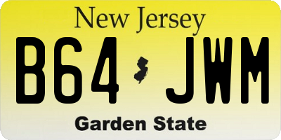 NJ license plate B64JWM