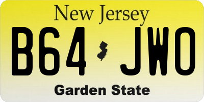NJ license plate B64JWO