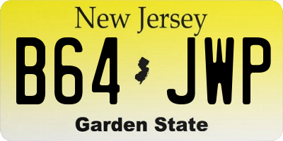 NJ license plate B64JWP