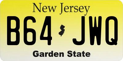 NJ license plate B64JWQ
