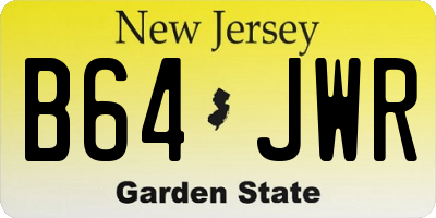 NJ license plate B64JWR
