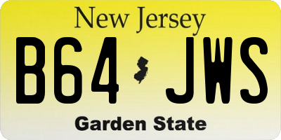NJ license plate B64JWS