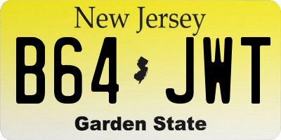 NJ license plate B64JWT